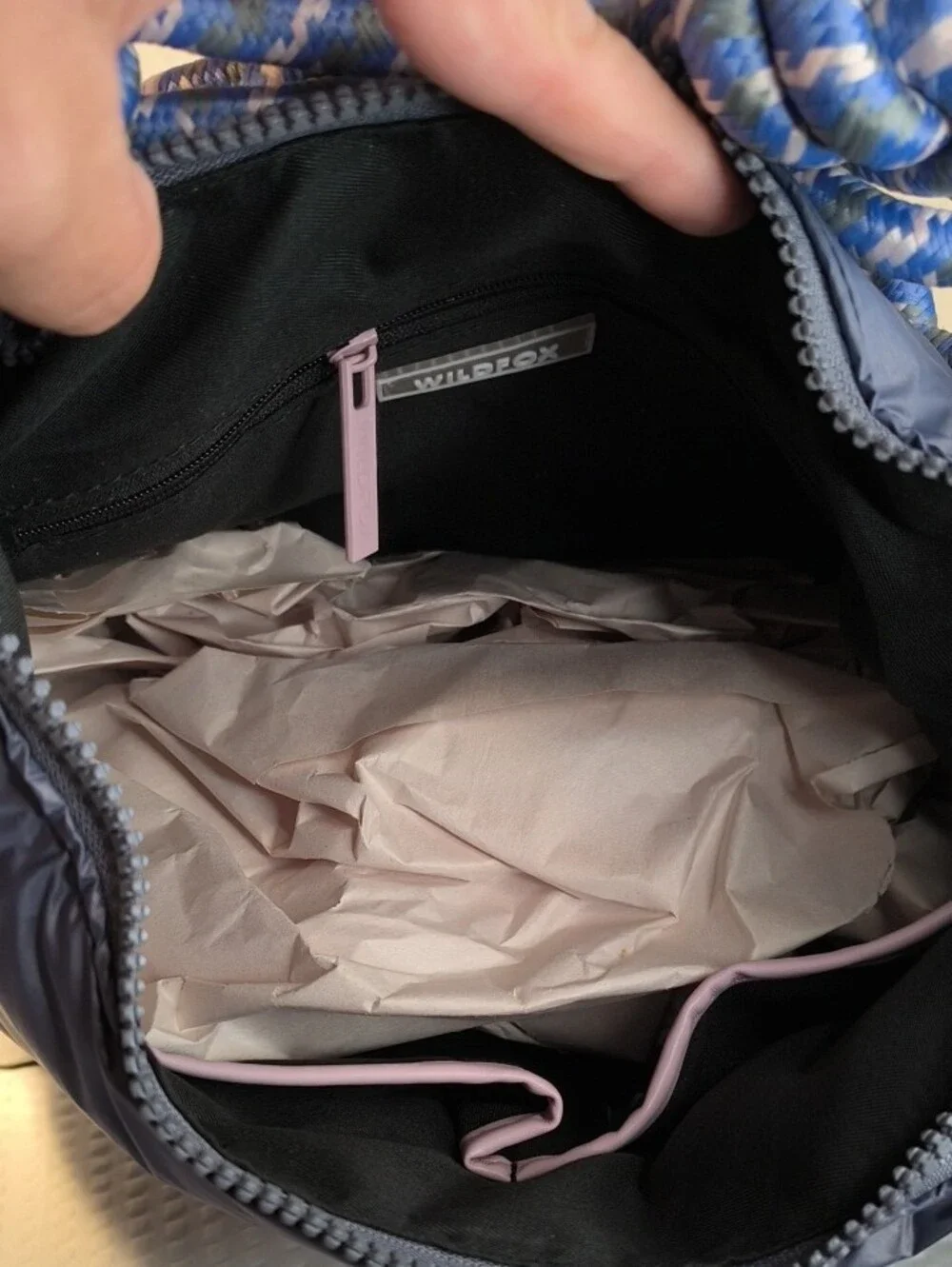 Wildfox HBWF-224-0056-96  Dark Grey Shoulder Bag with Pink Accents